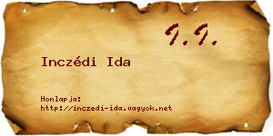 Inczédi Ida névjegykártya